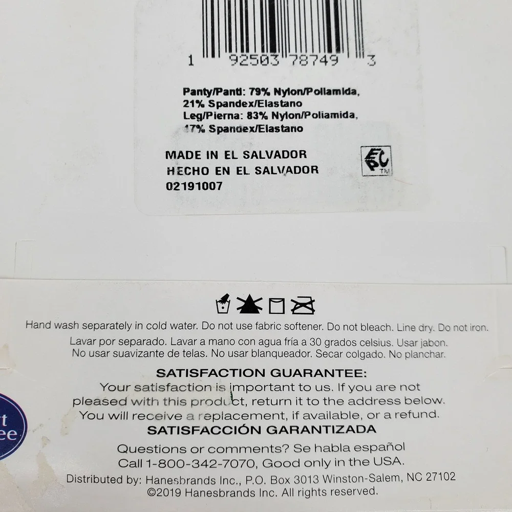 Hanes Women Small Premium Perfect Illusion Thigh High Tights 2pk Black 40 Denier